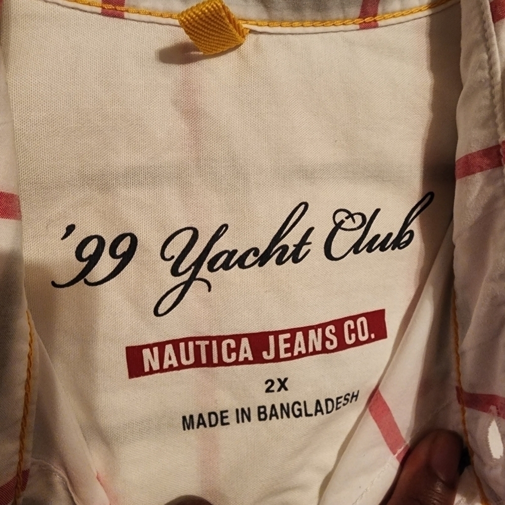 Nautica '99 Yacht Club Button Down Short Sleeve Shirt Cotton 2X - Picture 5 of 9
